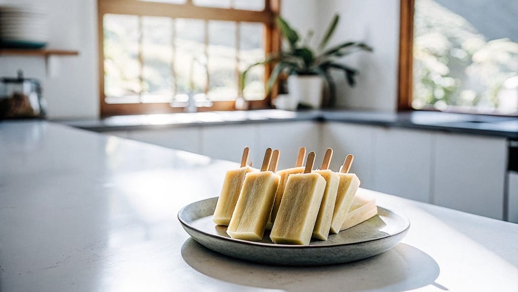 Receta vegana de polos de coco y mango 3 polos de coco y mango veganos