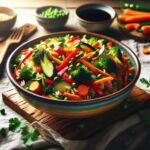 receta vegana de arroz salteado con verduras y salsa de soja