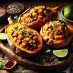 receta vegana de boniatos rellenos con arroz azukis y alubias japonesas