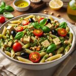 receta vegana de ensalada de pasta al pesto