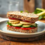 Receta vegana de sándwich de champiñones y espinacas