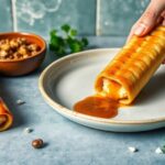 Receta vegana de saquitos de pate con cebolla caramelizada