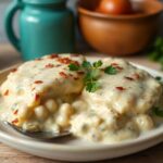 Receta vegana de seitán en salsa bechamel de setas