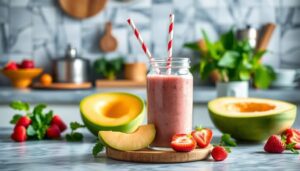receta vegana de smoothie de fresa y melon
