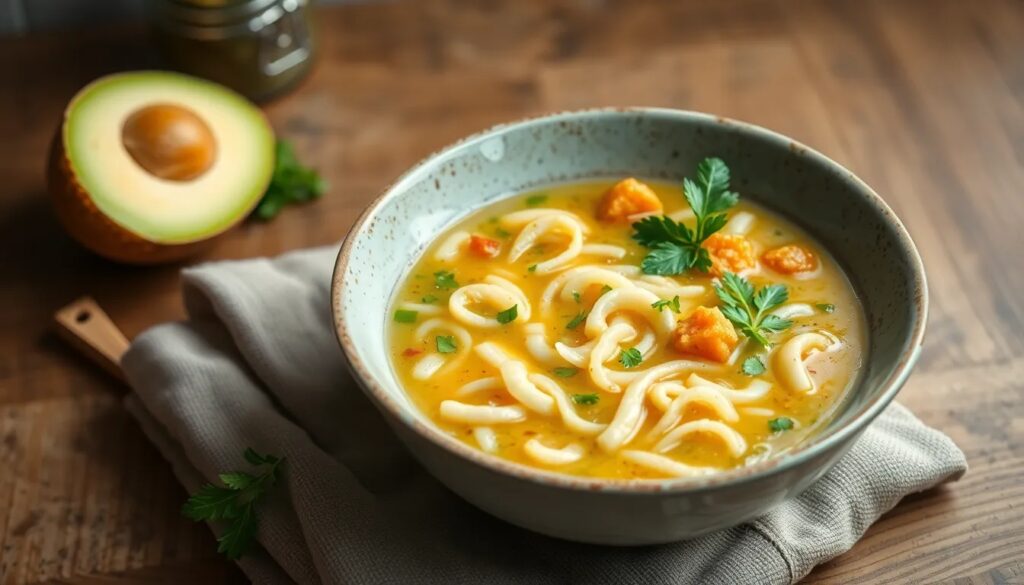 Receta vegana de sopa de cebolla, champiñones y fideos de arroz 5 receta vegana de sopa de cebolla champinones y fideos de arroz