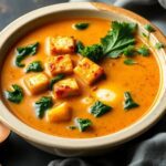 Receta vegana de sopa miso tofu kale