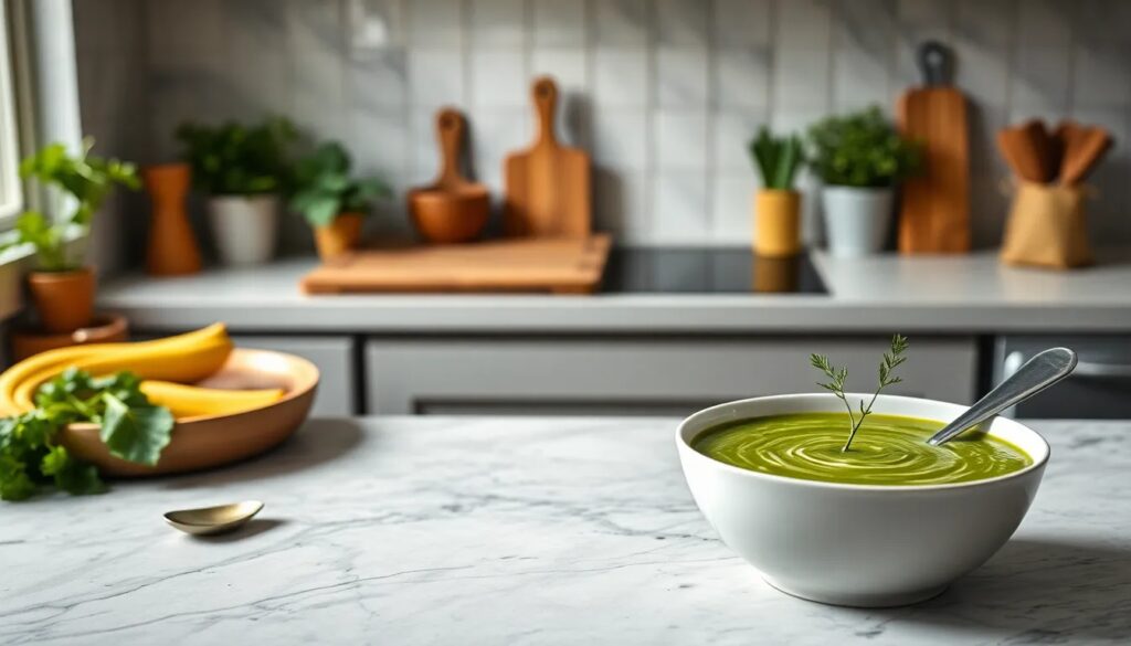 receta vegana de sopa verde para fortalecer el sistema inmune