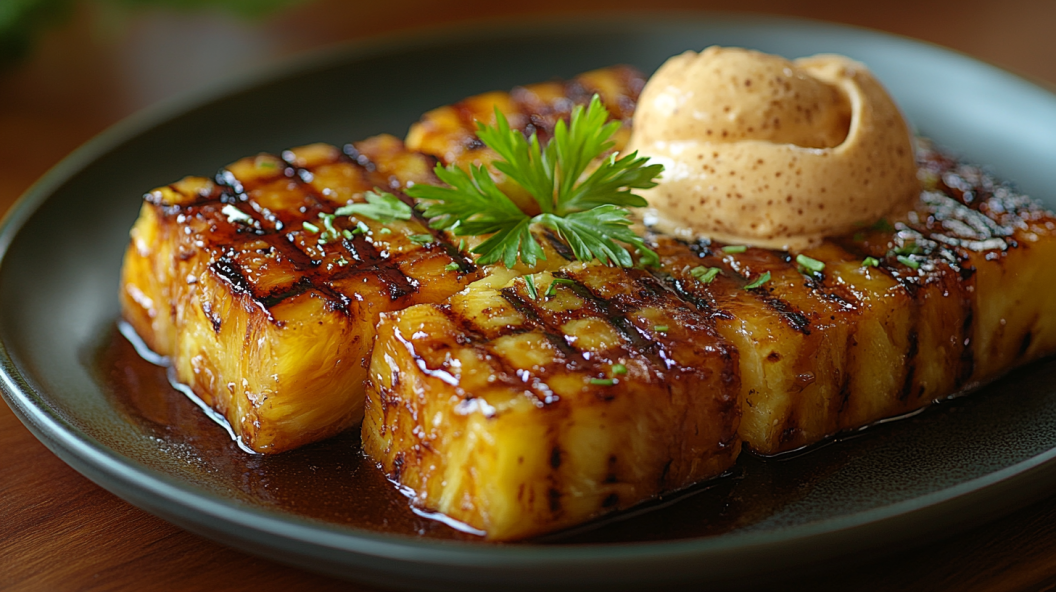 Receta VEGANA de PIÑA al GRILL con HELADO DELICIOSO