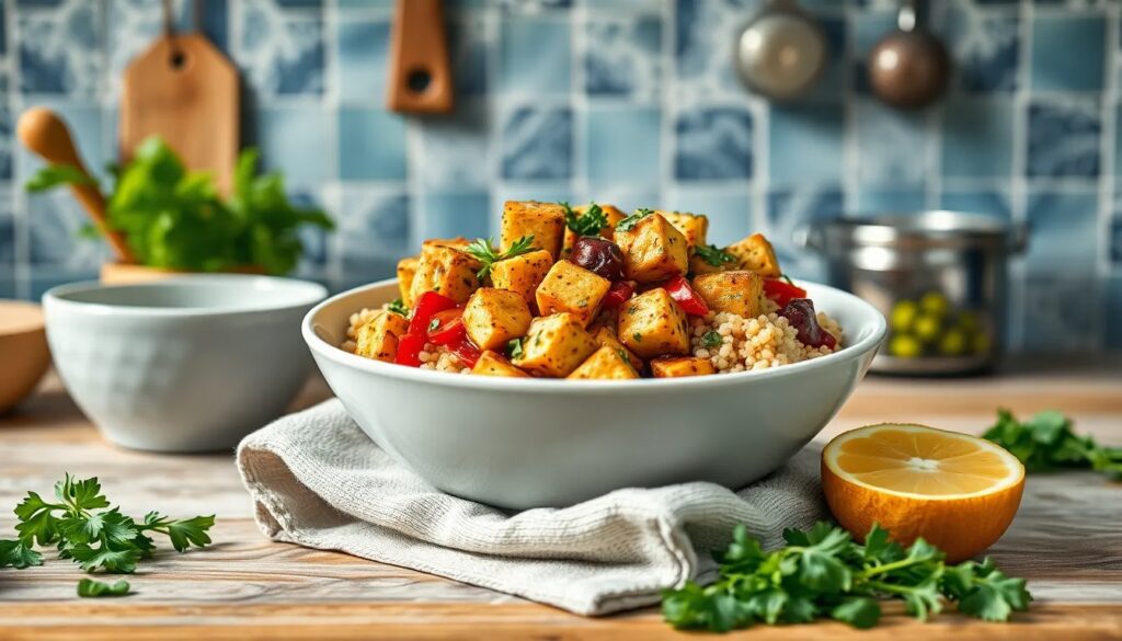 Receta vegana de verduras y tofu al horno con quinoa 3 receta vegana de verduras y tofu al horno con quinoa