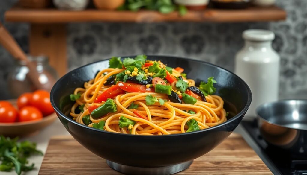 Receta vegana de wok de verduras y fideos 2 receta vegana de wok de verduras y fideos